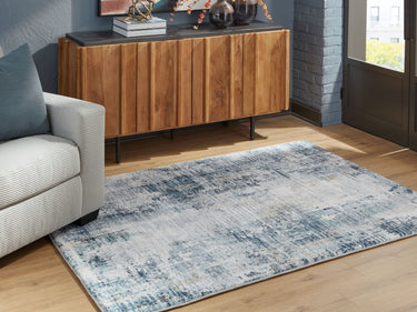 Arlenmont - 5' x 7' Rug - Blue / White / Brown