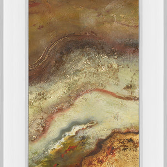 Tierra Panel Il By Patricia Pinto - Mirror Framed Print Wall Art - Light Brown