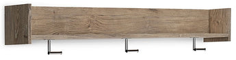 Oliah - Perchero de pared con estante - Natural