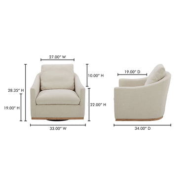 Linden - Silla giratoria - Beige suave