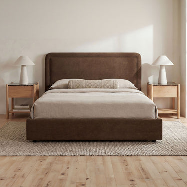 Simon - Cama King con almacenaje - Marrón