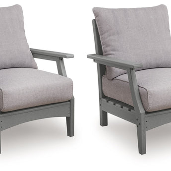 Cove Beach - Sillón con cojín (juego de 2) - Gris