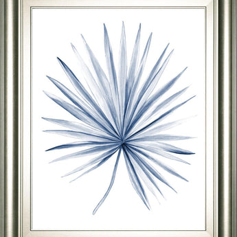 22x26 Indigo Tropical Leaves II By Megan Meagher - Blue