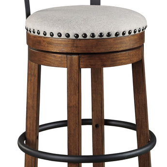 Valebeck - Tall UPH Swivel Barstool - Brown