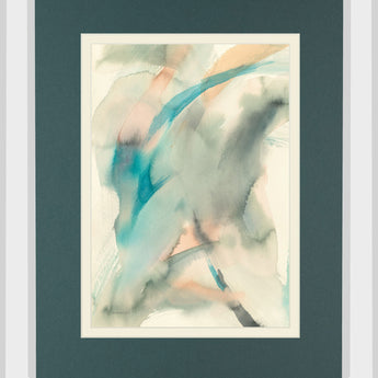 In Motion I By Danhui Nai Mirrored Frame - Blue
