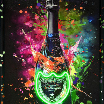 Neon Fizz Splash - 21" x 29" Framed Wall Art - Black