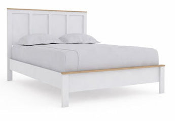 Kerisden - Queen Panel Complete Bed Frame - White / Brown