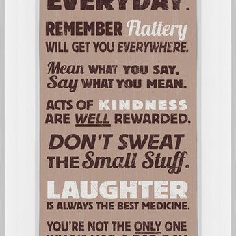 Survival Tips I By The Vintage Collection - Mirror Framed Print Wall Art - Light Brown