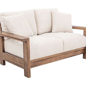 Duna - Loveseat - White / Light Brown