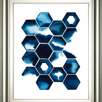 22x26 Stormy Geometry II By Grace Popp - Blue