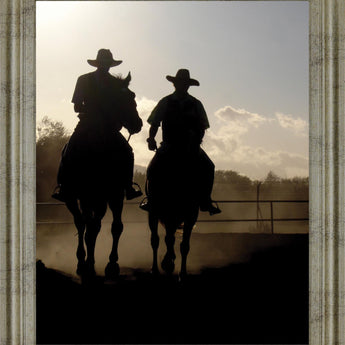 Dust Trail Sundown - 28" x 34" Framed Wall Art - Beige