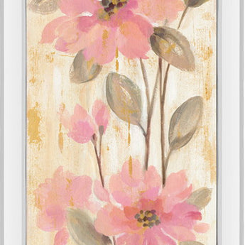 Beautiful Gareden Stems II By Silvia Vassileva - Mirrored Frame Wall Art - Pink
