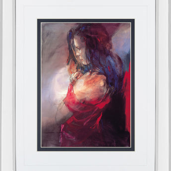 Odalisque Il By Christine Comyn - Mirror Framed Print Wall Art - Yellow