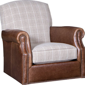Mayo 9687 Series Traditional Two-Tone Swivel Glider - Leather/Fabric