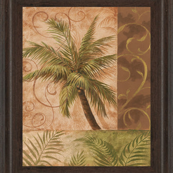 22x26 Tropical Breeze I By Vivian Flasch - Framed Print Wall Art - Light Brown