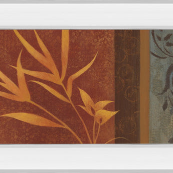 Leaf Silhouette I By Jordan Grey - Mirror Framed Print Wall Art - Dark Brown