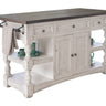 Stone Kitchen Island With 3 Drawer / 2 Doors / 4 Shelves And Casters Antiqued Ivory / Weathered Gray - Quality Home Furniture