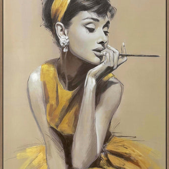 Golden Muse I Hand-Embellished Canvas In Frame - Gold / Beige