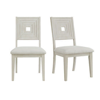 Avalanche - Silla de comedor auxiliar (juego de 2) - Blanco antiguo