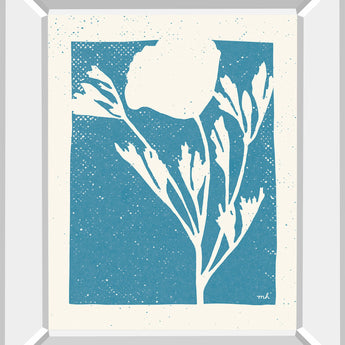 Joyful Spring II By Moira Hershey - Mirror Framed Print Wall Art - Blue