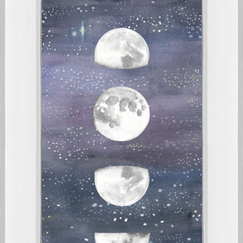 Moon Chart Il By Naomi Mccavitt - Mirror Framed Print Wall Art - Dark Gray