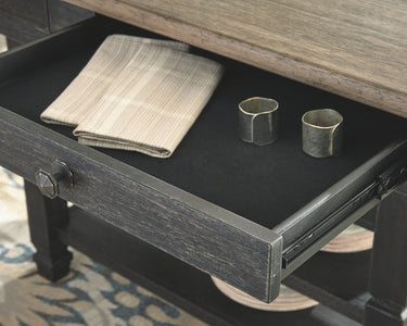 Tyler Creek - Rectangular Dining Room Counter Table - Black / Gray
