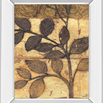 Bronzed Branches I By Norman Wyatt, Jr. - Mirror Framed Print Wall Art - Light Brown