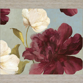Wine Blossom Drift - 28" x 34" Framed Wall Art - Dark Red