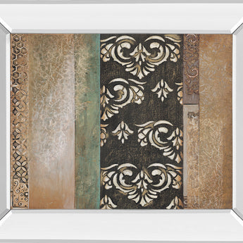 Maze Il By Susan Osbourne Mirror Framed Print Wall Art - Beige