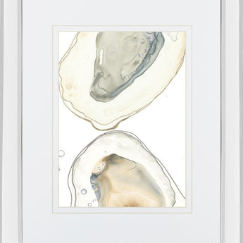 Ocean Oysters II By June Erica Vess, Mirrored Frame - Gray