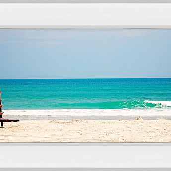 Off Duty By Gail Peck - Mirror Framed Print Wall Art - Blue