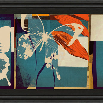 Butterflies Viola By Noah - Framed Print Wall Art - Blue