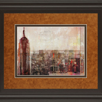Shades Of New York By Markus Haub - Framed Print Wall Art - Light Brown