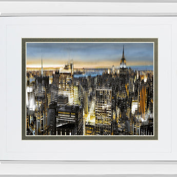 Big City By Alan Lambert - Mirror Framed Print Wall Art - Gray