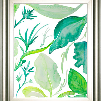 Green Water Leaves Il By Kat Papa - Framed Print Wall Art - Green