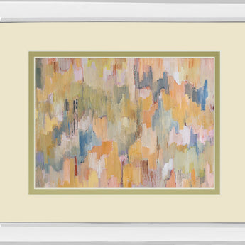 Concerto Grey By Robert Cresvell - Mirror Framed Print Wall Art - Yellow