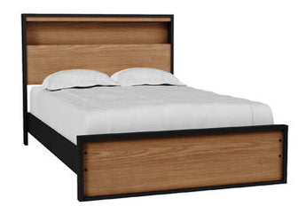 Kozmour - Full Bookcase Complete Bed Frame - Black / Brown