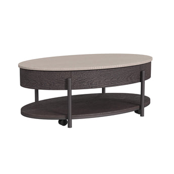 Nica - Mesa de centro elevable - Blanco y marrón