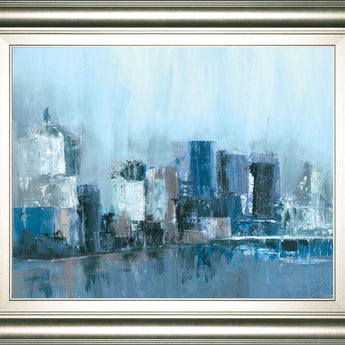 Citlylines By Jones, Cy - Framed Print Wall Art - Light Blue