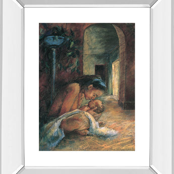 Katrina's Gold By Sharon Wilson - Mirror Framed Print Wall Art - Dark Brown