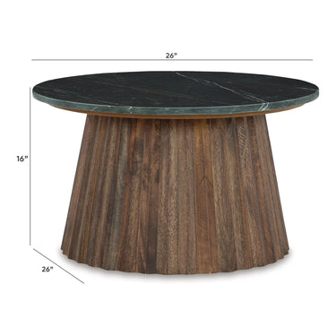 Ceilby - Mesa de cóctel decorativa - Negro/Marrón
