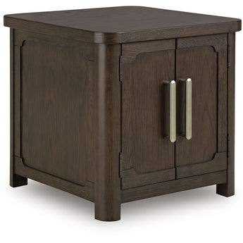 Breckington - Mesa auxiliar rectangular de dos puertas - Marrón oscuro