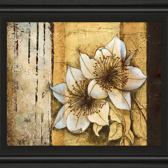 Exotic On Gold I By Patty Q - Framed Print Wall Art - Yellow - Gold