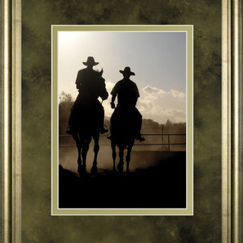 Cavaliers Cowboys By Yann Siwiak - Framed Print Wall Art - Black