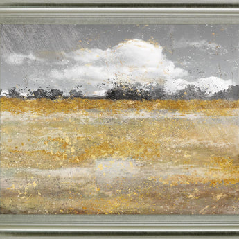 Golden Haze Landscape - 28" x 34" Framed Wall Art - Gold