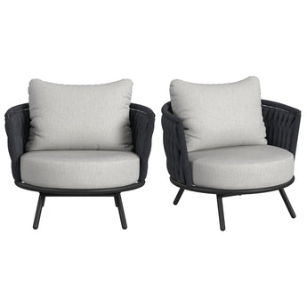 Bali - Chairs With Olefin (Set of 2) - Dark Gray