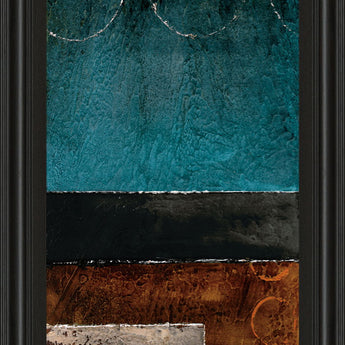 Linear I By W. Blake - Framed Print Wall Art - Blue