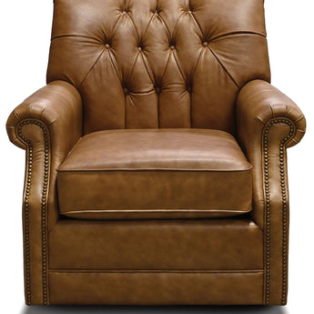 Perry - Leather Swivel Chair With Nails