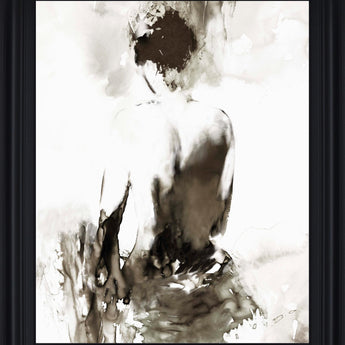 Shadowed Muse - 28" x 34" Framed Wall Art - Gray