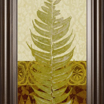 18x42 Tropical Frond II By Alonzo Saunders - Light Brown